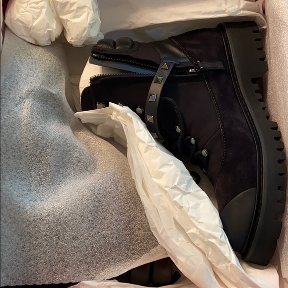 Valentino garavani rockstud cap toe combat boot - Picture 8 of 11